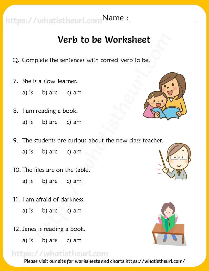 Verb To Be Am Is Are Worksheets Pdf