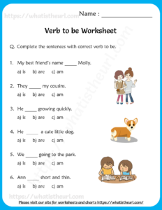Verb to be Worksheets for Grade 3
