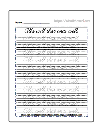 Tracing Cursive Letters Worksheets | Proverbs