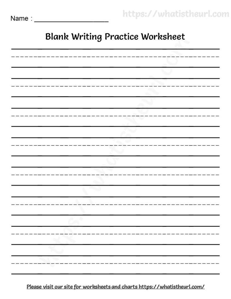 Blank Writing Practice Worksheet - Your Home Teacher