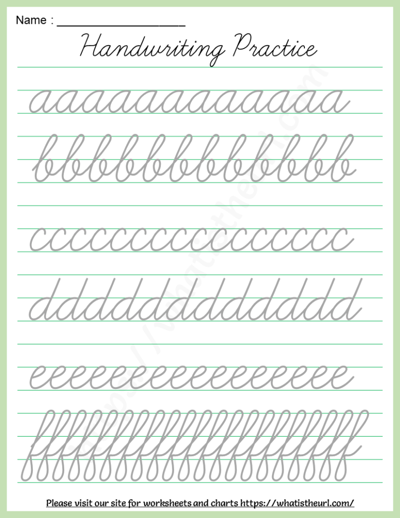 Cursive Handwriting Practice Worksheet | Alphabets a-z - Your Home Teacher