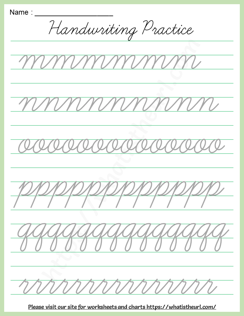 practice sheets handwriting