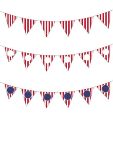 Letter size US Flag Page Borders and Ribbon Decor