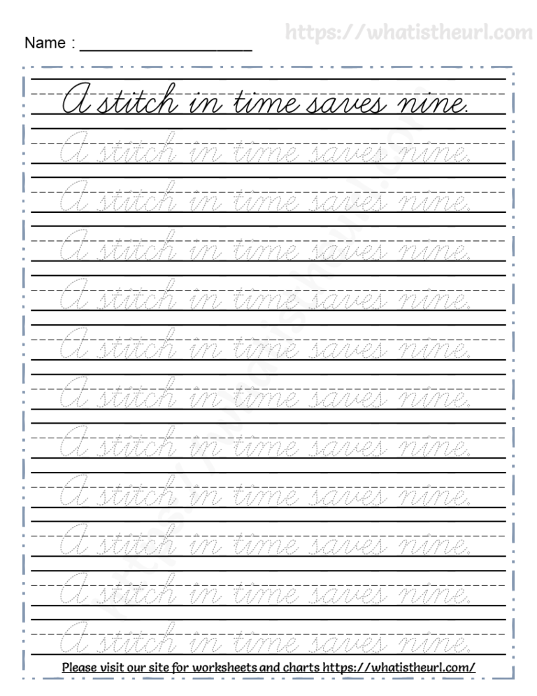 Tracing Cursive Letters Worksheets | Proverbs - Your Home Teacher