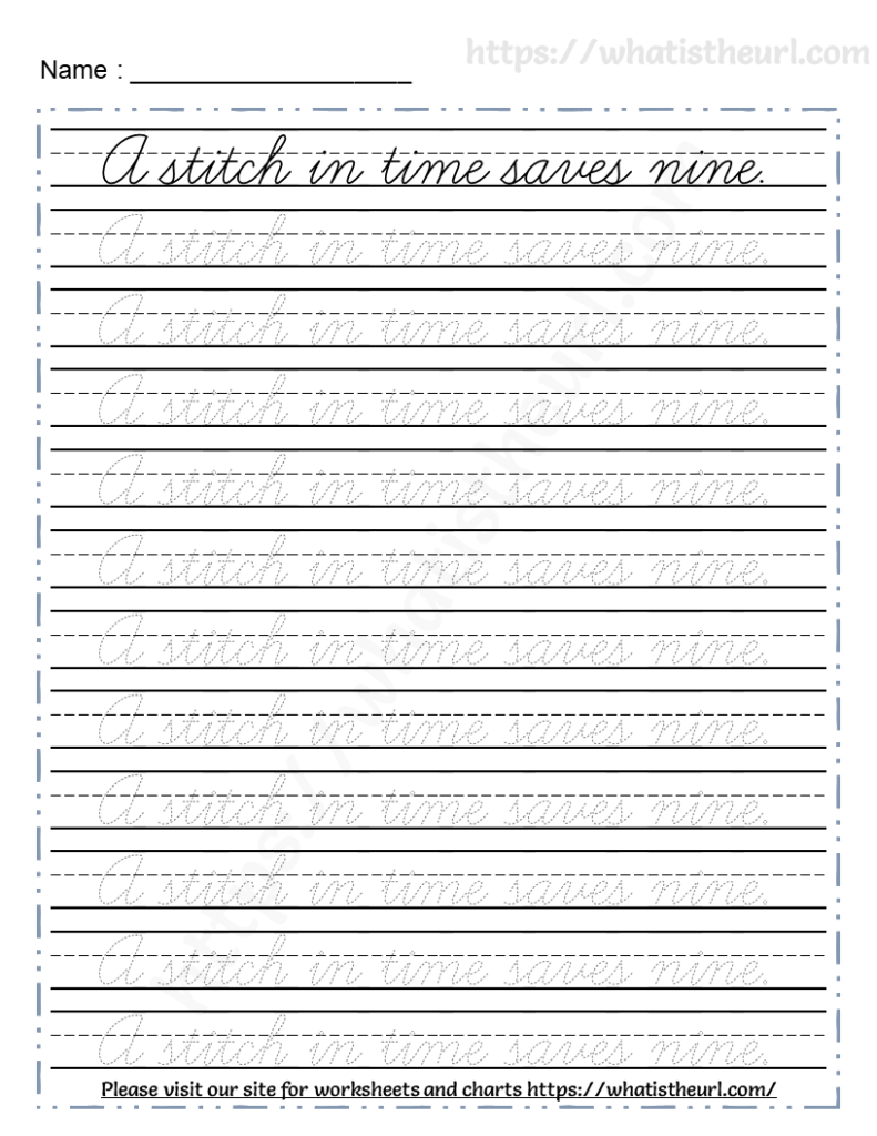 Tracing Cursive Letters Worksheets | Proverbs - Your Home Teacher