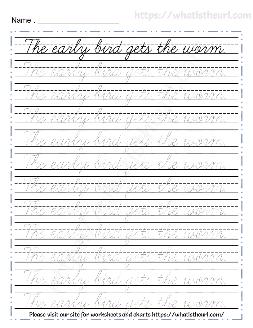 tracing-cursive-proverbs-worksheets-2 - Your Home Teacher