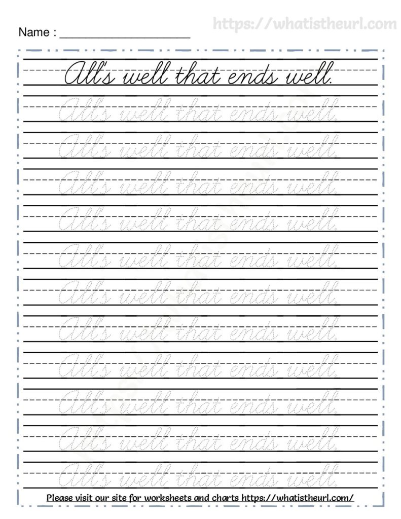 tracing-cursive-proverbs-worksheets - Your Home Teacher