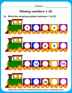 Find the Missing Numbers Worksheets for Grade 1
