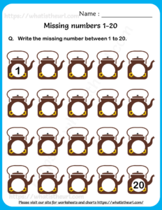 Find the Missing Numbers Worksheets for Grade 1