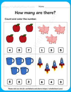 Learning to Count ( 1 to 10 ) Worksheets For Grade 1