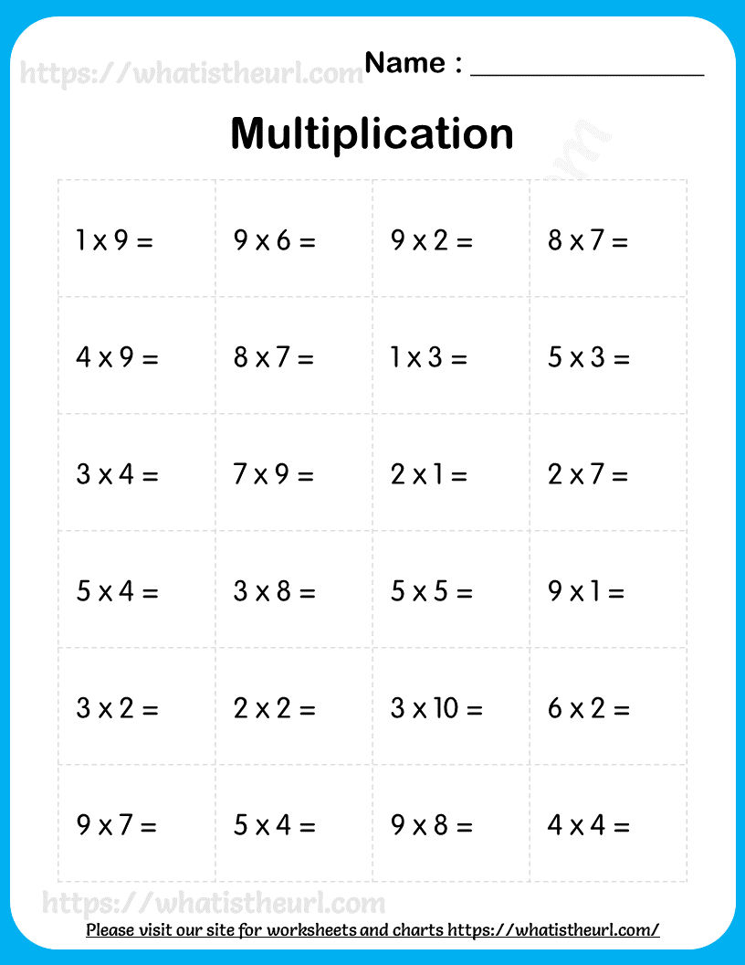 Multiplication 1 10 worksheet for grade 3 2 Your Home Teacher