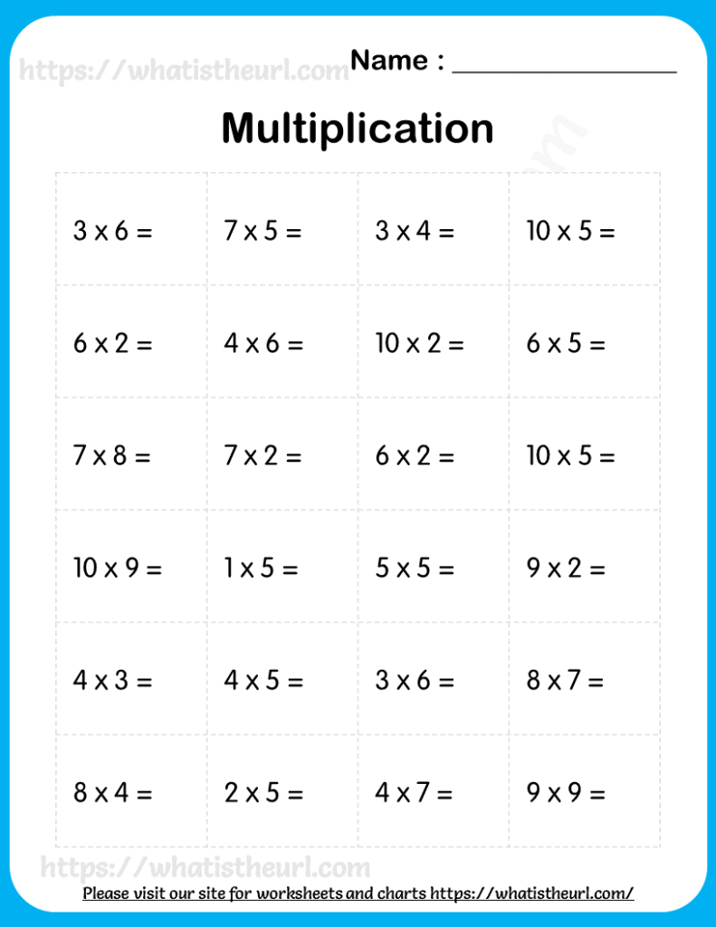 Multiplication (1-10) Worksheet for Grade 3 - Your Home Teacher