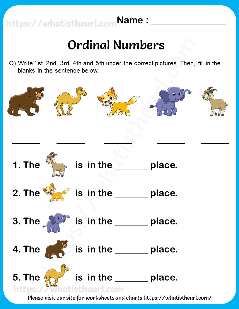 Ordinal Numbers 1 10 Worksheets Worksheets For Kindergarten