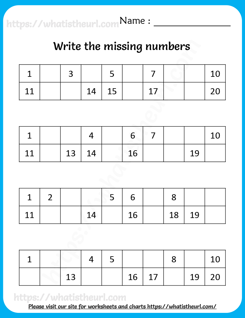 Missing Number Tracks To 30