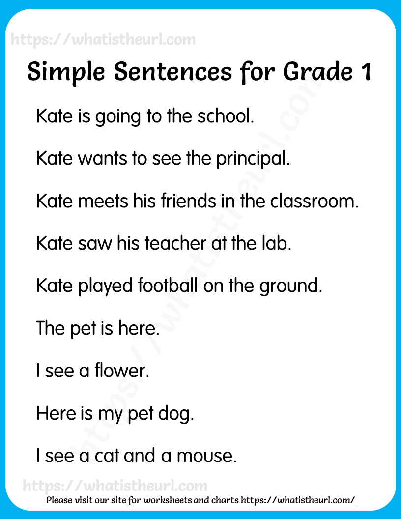 Simple Sentences Worksheet For Grade 2
