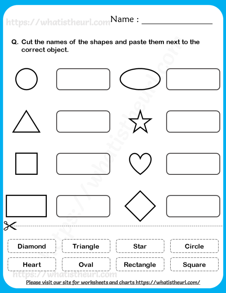 Find the Shape Names Worksheets for Kids