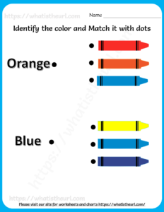 identify color and match it worksheet for kids