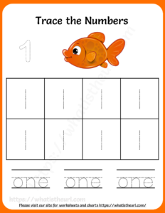 Tracing Numbers and Words Worksheets for Grade 1