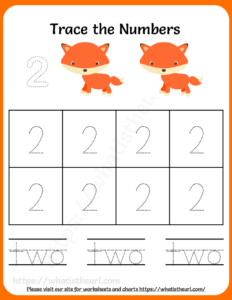 Tracing Numbers and Words Worksheets for Grade 1