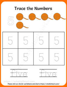 Tracing Numbers and Words Worksheets for Grade 1