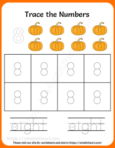 Tracing Numbers and Words Worksheets for Grade 1