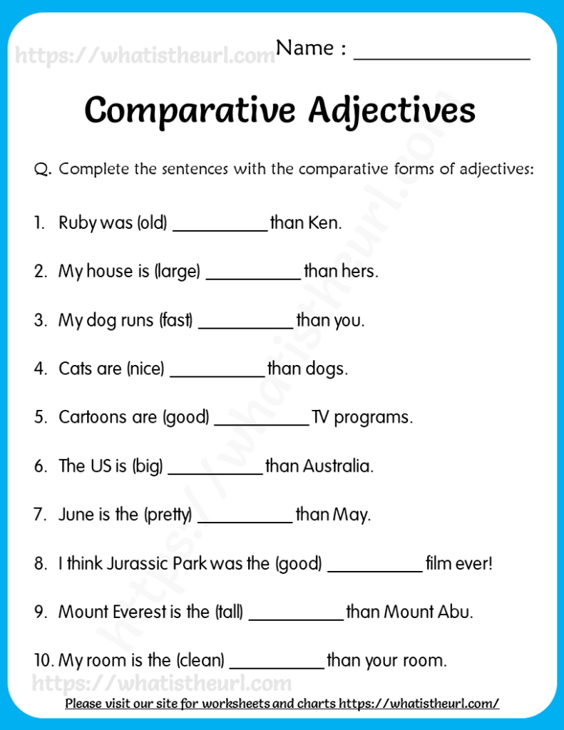Adjectives Worksheets Pdf Grade 7