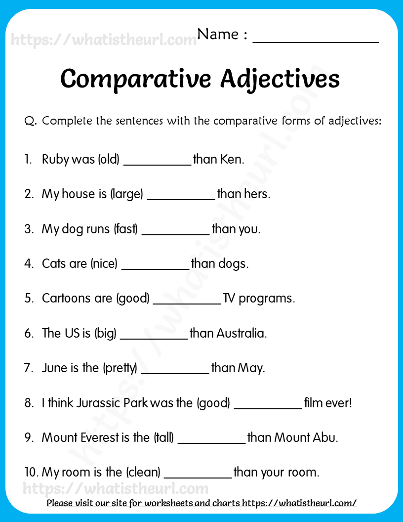 comparative-adjectives-worksheets-2 - Your Home Teacher