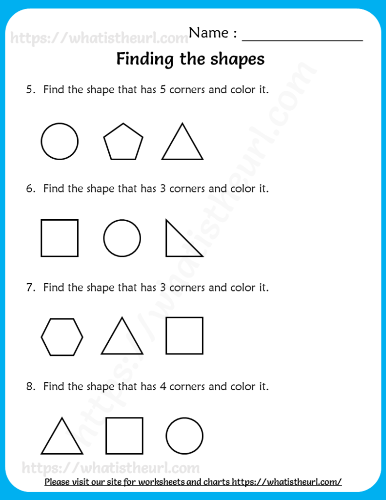 Finding the shapes Worksheets for Pre-Kindergarten