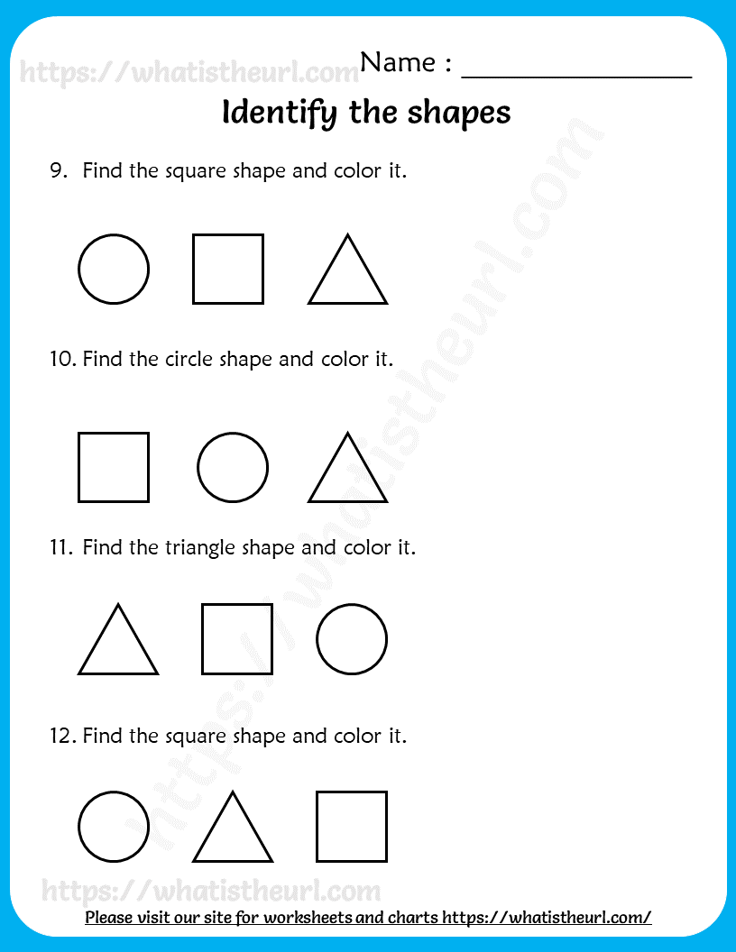 Identify The Shapes Worksheets For Pre Kindergarten Your Home Teacher