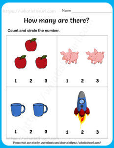 Learning to Count ( 1 to 3 ) Worksheets For Pre-Kindergarten