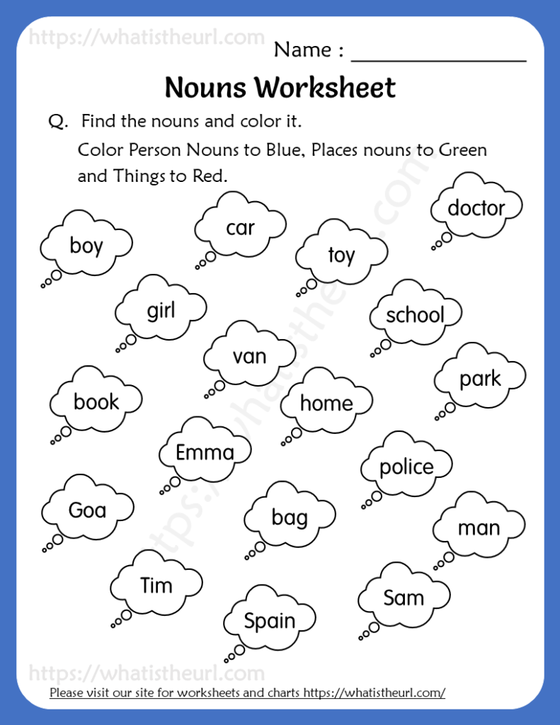 Class 4 Noun Worksheet