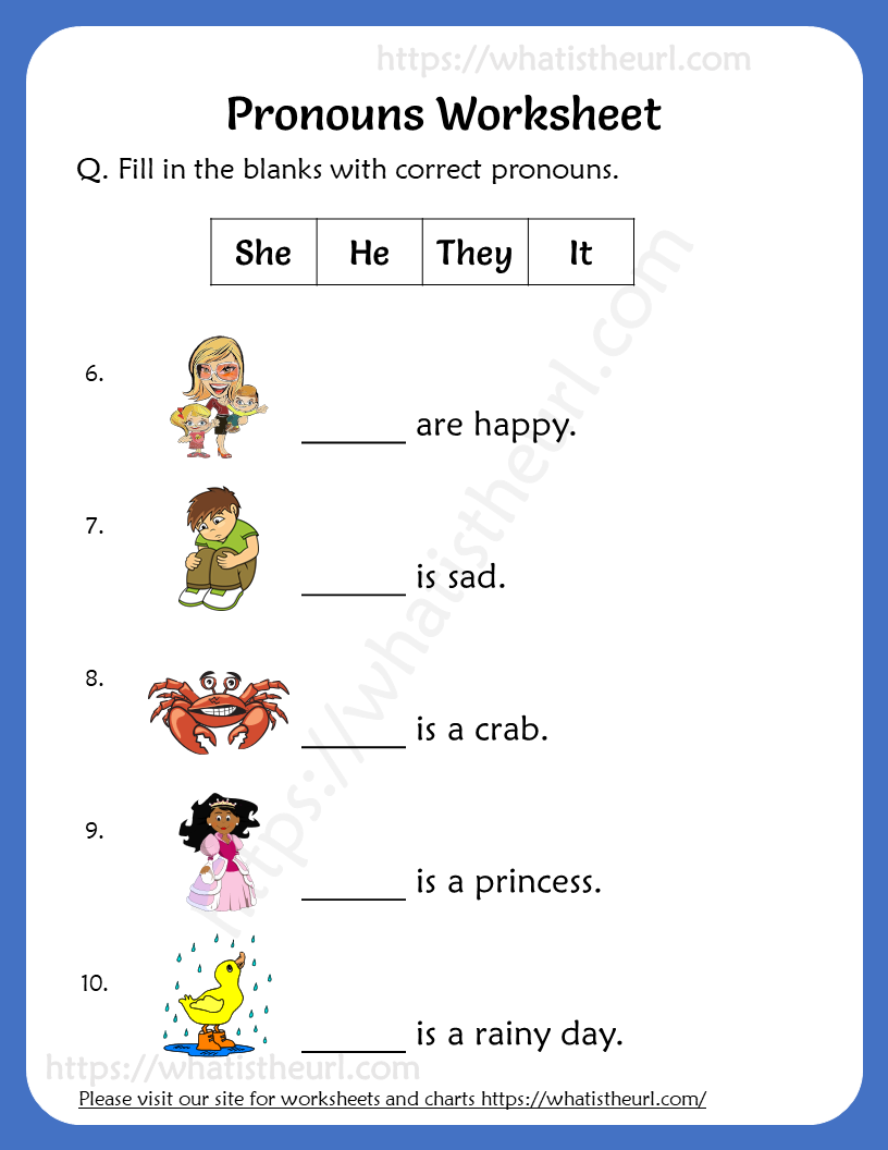 He And She Pronouns Worksheets