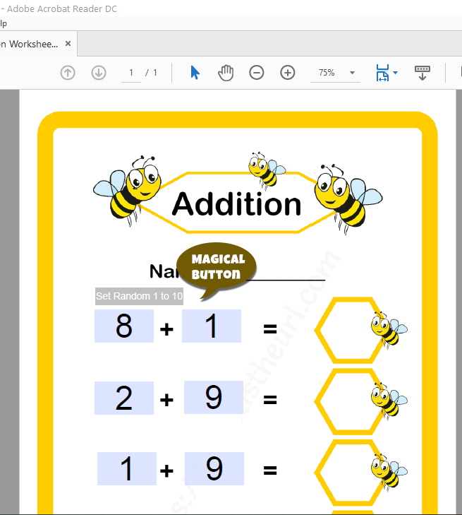 Editable Addition Worksheet With Magic Button For All Grades Your Home Teacher