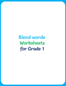 Blend Words Worksheets for Grade 1