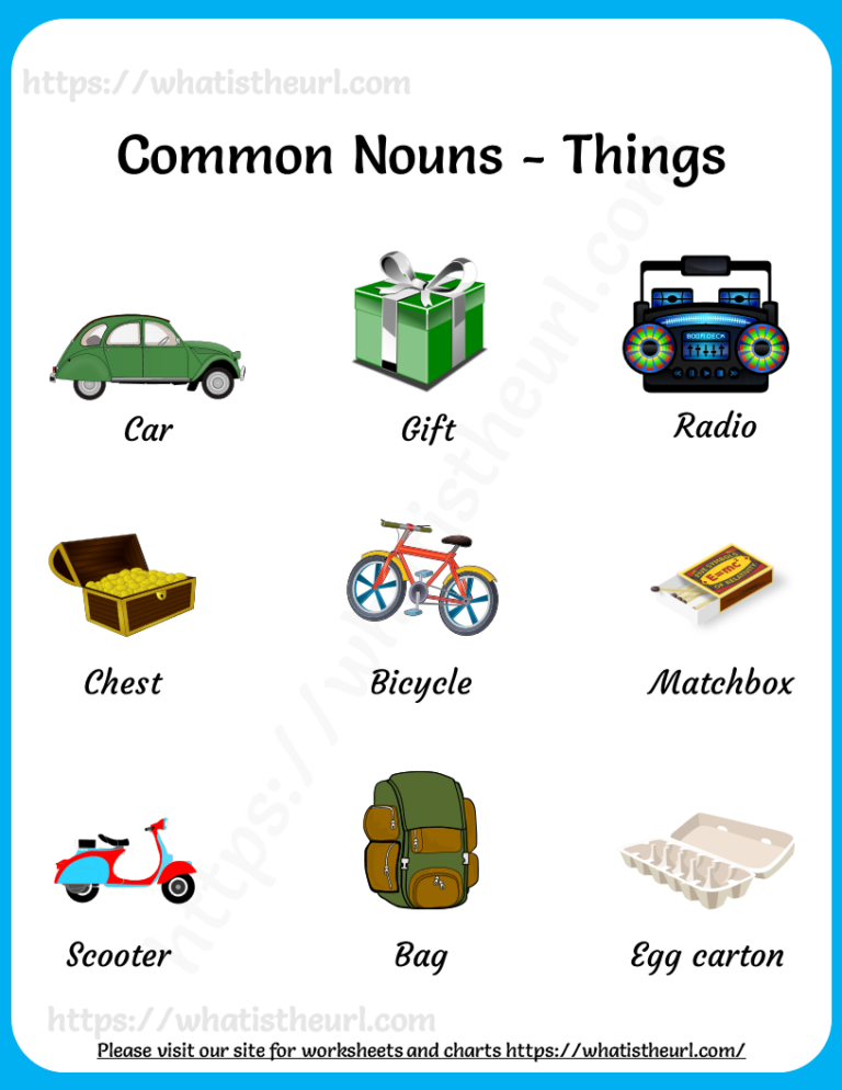 Common Nouns Charts Your Home Teacher