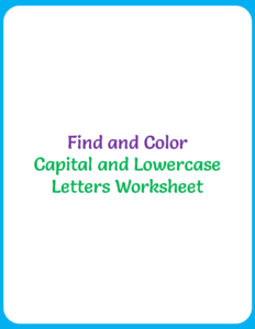 Find and Color Capital and Lowercase Letters Worksheet