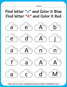 Find and Color Capital and Lowercase Letters Worksheet