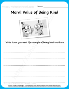 moral value kindness worksheet