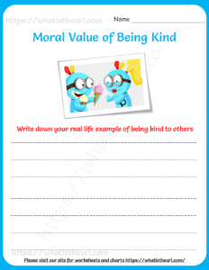 moral value kindness worksheet