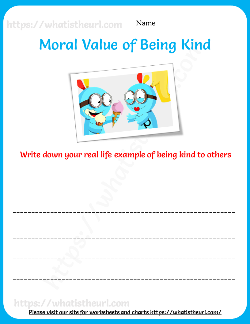 Values Worksheet For Kids