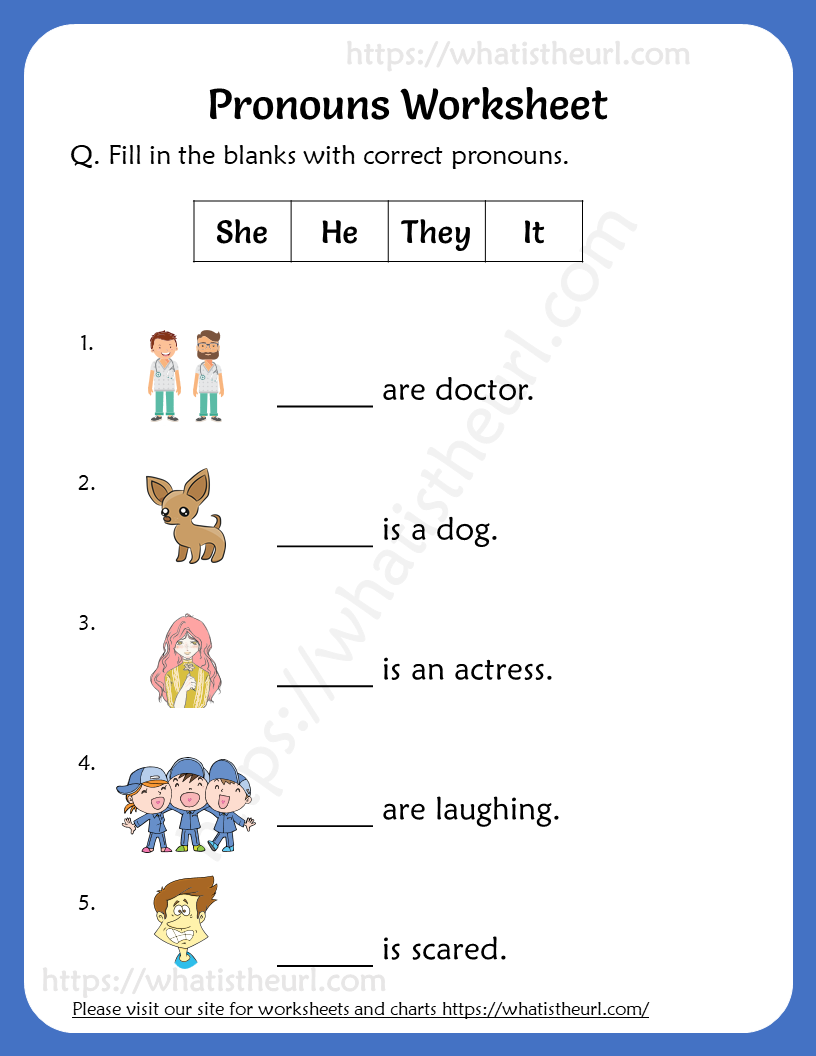 Pronouns Worksheet For Grade 1 Printable Word Searches