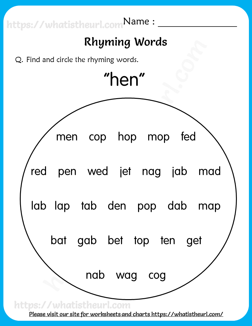 rhyming words worksheet for grade 2 pdf