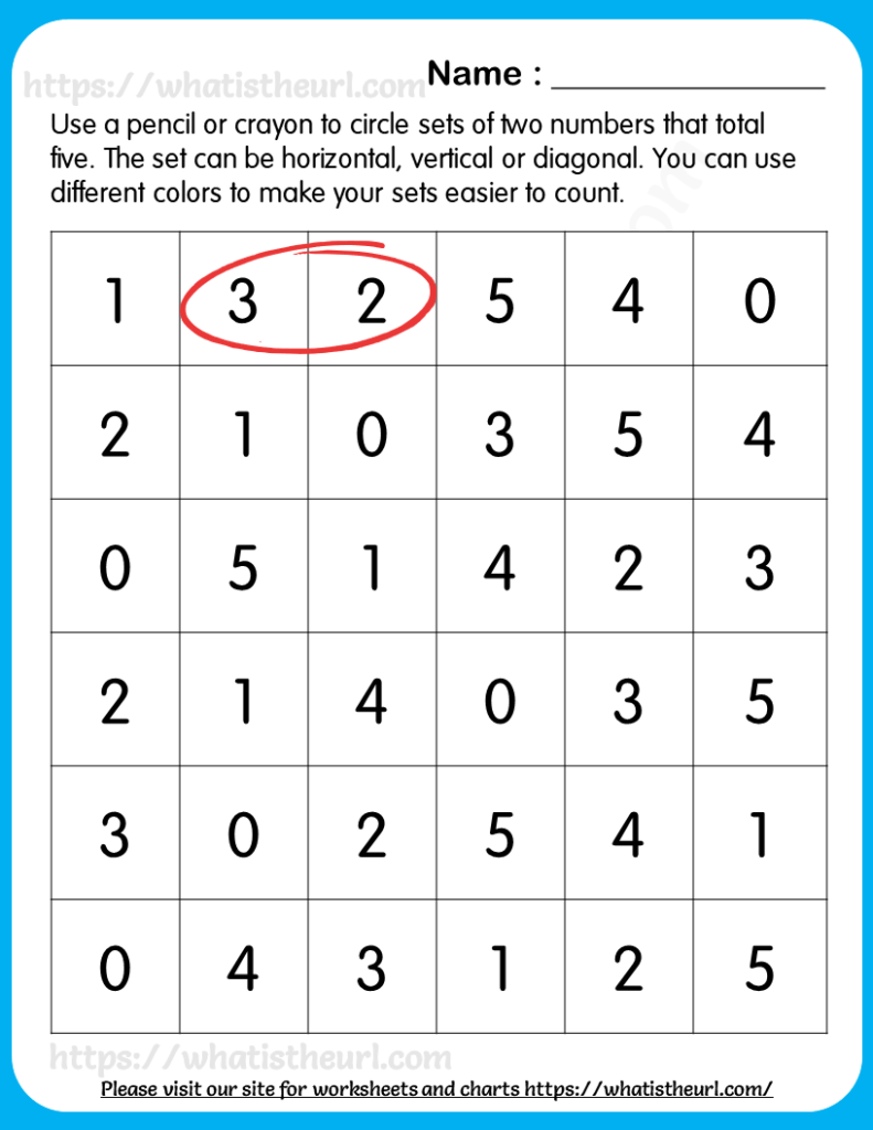 find-and-circle-pair-of-numbers-to-make-5-worksheet-for-grade-1-your-home-teacher