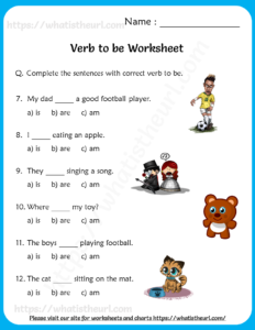 Verb to be Worksheets for Grade 2