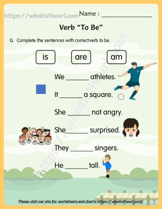 simple verb to be worksheets for kids or first grader 2nd grader your home teacher
