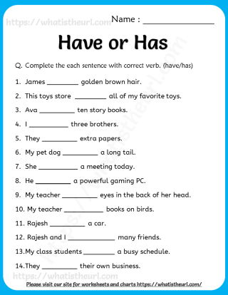 Has And Have Worksheets Worksheets For Kindergarten