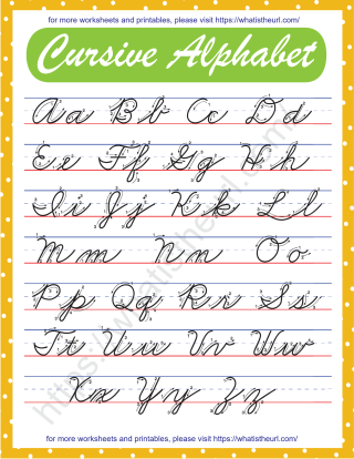 Cursive Alphabet Chart in High Quality Printable PDF - Your Home Teacher