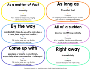 25 Phrases with Example Sentences - Flash Cards - Your Home Teacher