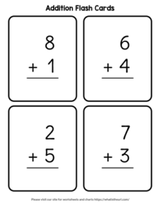 Addition Flash Cards for Grade K to Grade 3 - Your Home Teacher