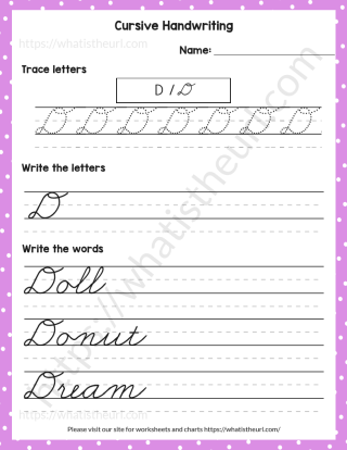 Cursive Handwriting Practice Worksheets - Exercise 2 - Your Home Teacher